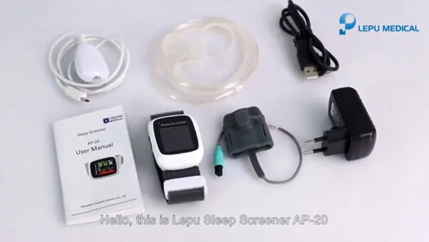 Lepu rastreador de apnéia do sono AP-20 usável oxímetro de pulso digital com conexão Bluetooth