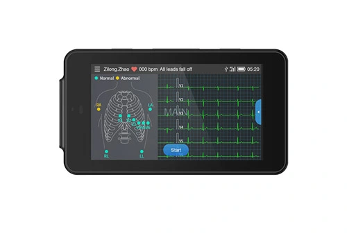 Lepu Medical PCECG-500 Bolso ECG Monitor de máquina portátil de ECG em repouso de 12 derivações